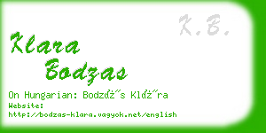 klara bodzas business card